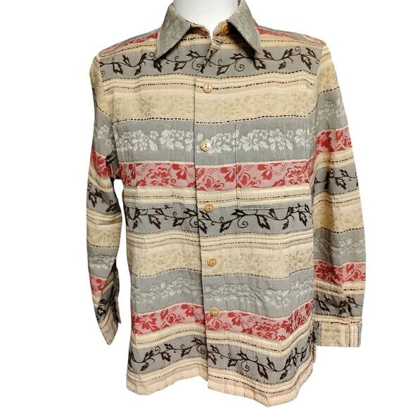 Alfred Dunner Womens Petite 8P Blazer Jacket Brown Rust Cream Fall Floral Stripe - Picture 3 of 15